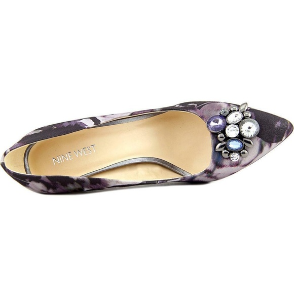 Nine West Gazebo 2 Purple Canvas Stiletto Pumps - Picture 4 of 7